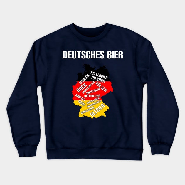 Deutsches Bier Crewneck Sweatshirt by HighBrowDesigns